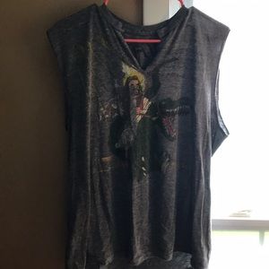 COPY - Jesus riding a dinosaur muscle t-shirt